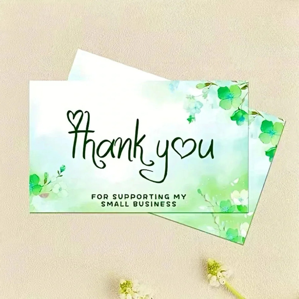 50PCS Thank You ~Floral Hearts~ Cards NEW